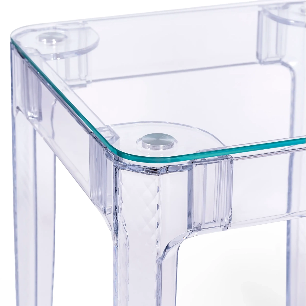 Tavolo quadrato Ghost 60x60 cm | Trasparente e dal design minimalista