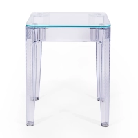 Mesa quadrada Ghost 60x60 cm | Design transparente e minimalista