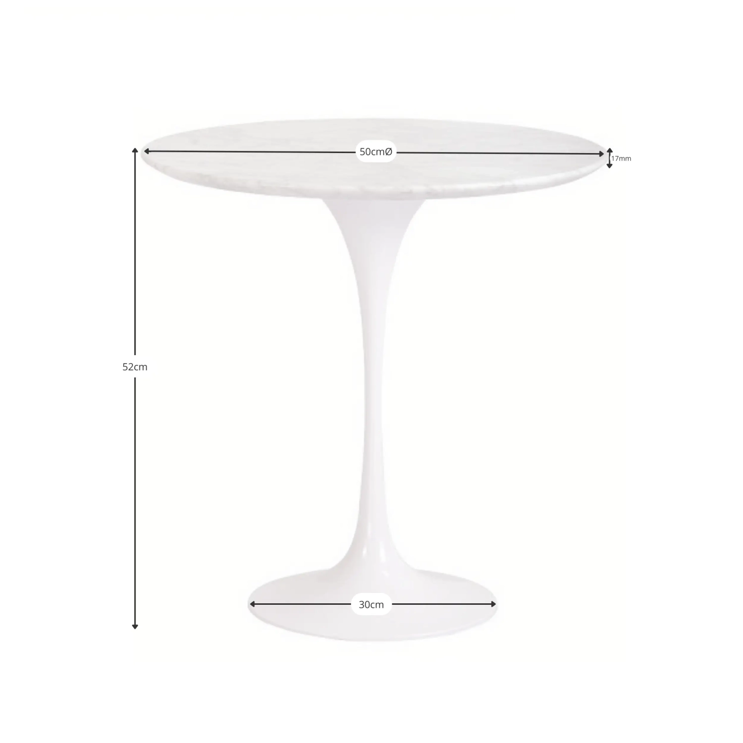 Inspiration Beistelltisch Tulip Side Carrara Marmor Ø50 cm | Mobelarium