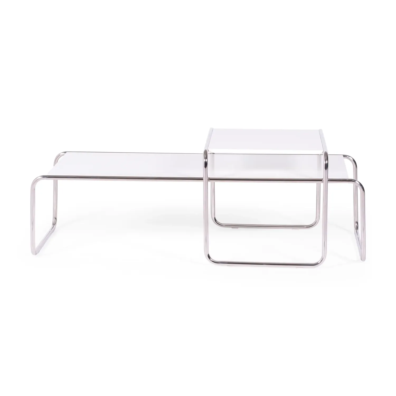 Set di tavolini d'ispirazione Laccio Breuer | Bauhaus Design | Tavolini da caffè e laterali