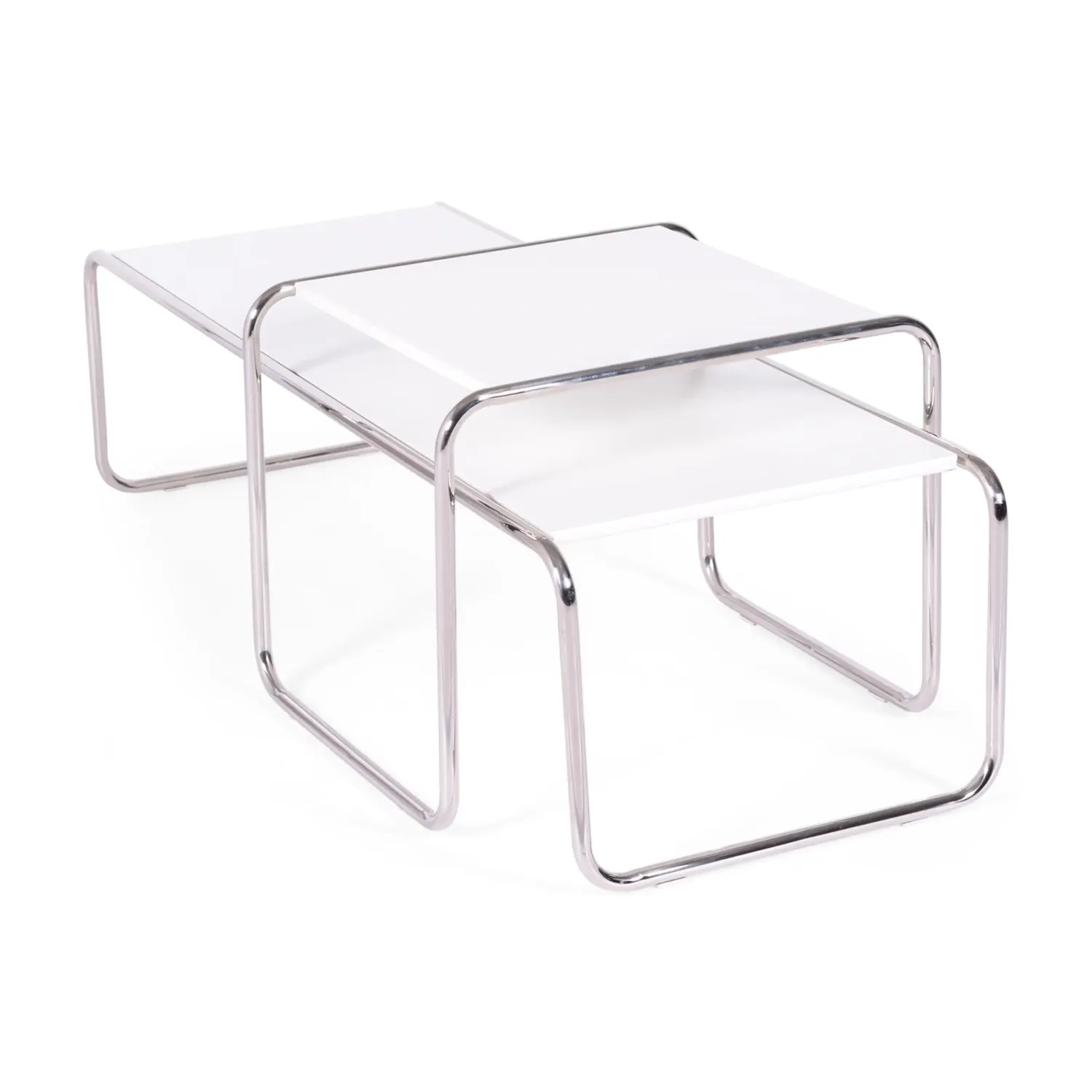 Set di tavolini d'ispirazione Laccio Breuer | Bauhaus Design | Tavolini da caffè e laterali