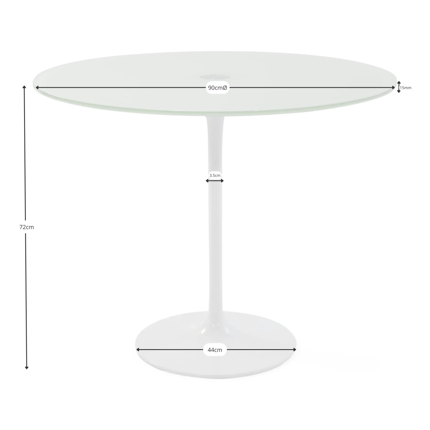 Stůl Tulip skleněný stůl 90 cm | Moderní a elegantní | Mobelarium