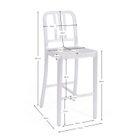 Sgabello Navi Army 66 cm in alluminio | Design industriale elegante