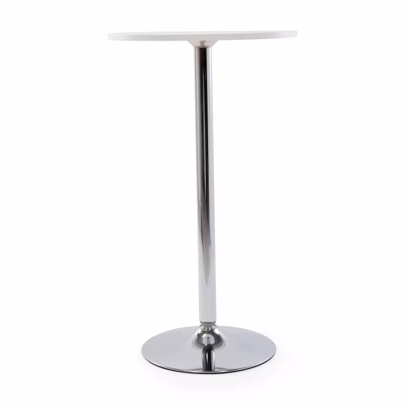 Mesa alta Boom 60 cm - Mesa moderna con base cromada para cocina o barra