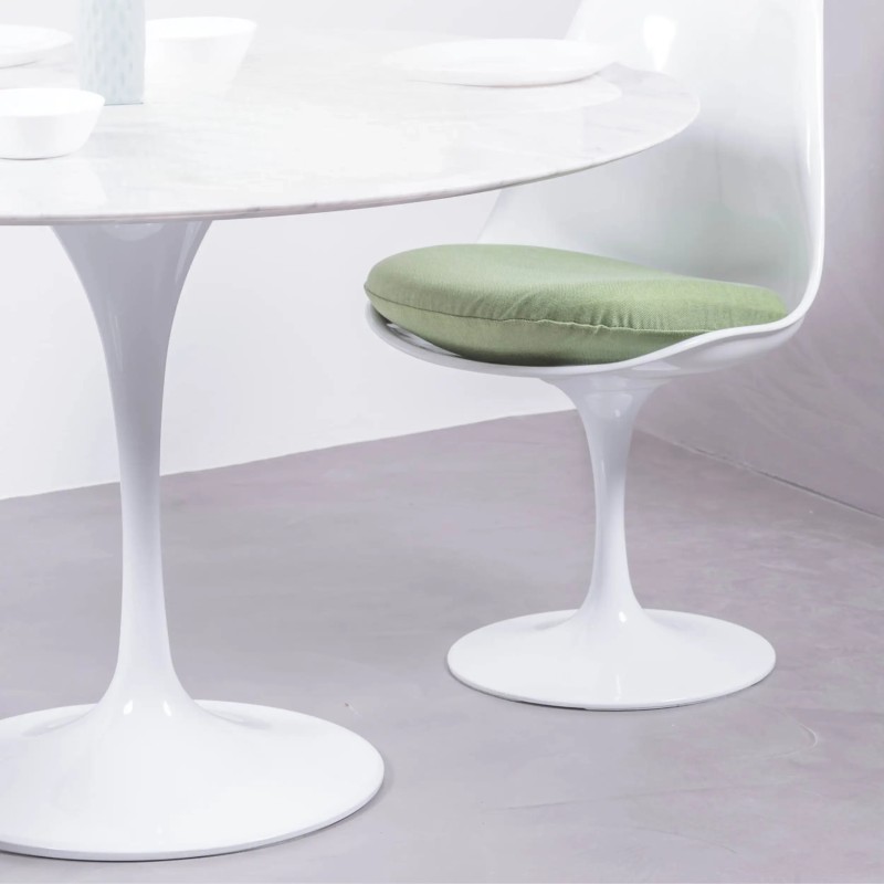 Inspiration Design Esstisch Tulip 100Ø in Carrara Marmor - Mobelarium