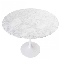 Inspiration Design Esstisch Tulip 100Ø in Carrara Marmor - Mobelarium
