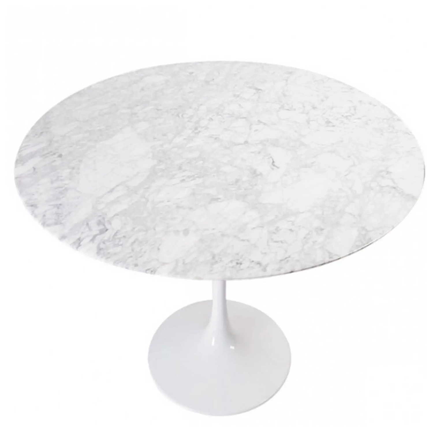 Inspirační tulipánový jídelní stůl v mramoru Carrara 120 cm - designový nábytek
