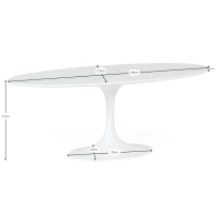 Ovale Tafel Tulip 199 cm Carrara Marmer | Saarinen Ontwerp voor Luxe Eetkamers