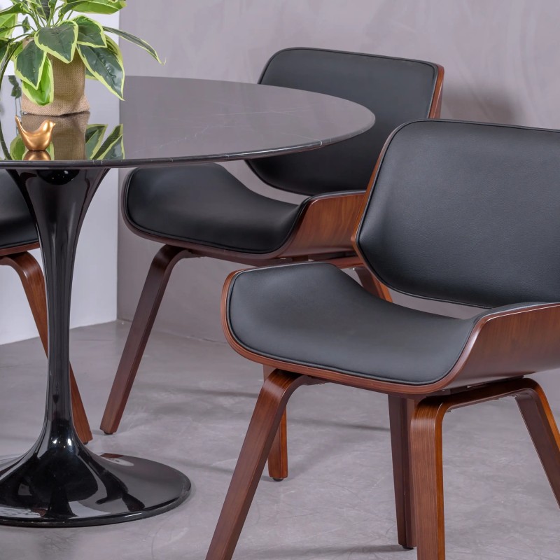 Mesa de Jantar Inspiration Tulip em Mármore Marquina - Móveis Design