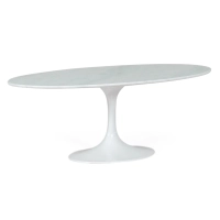 Mesa oval Tulip 199cm Mármore de Carrara | Fabrico italiano | Saarinen Design