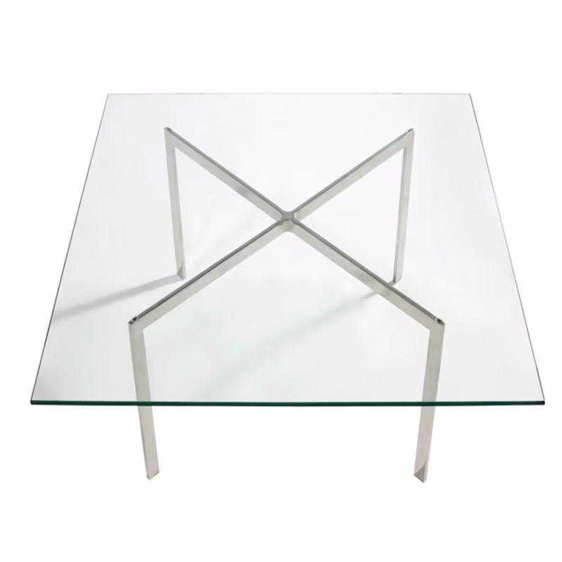 Mies Van Der Rohe Bord 100x100cm : Härdat glas och rostfritt stål