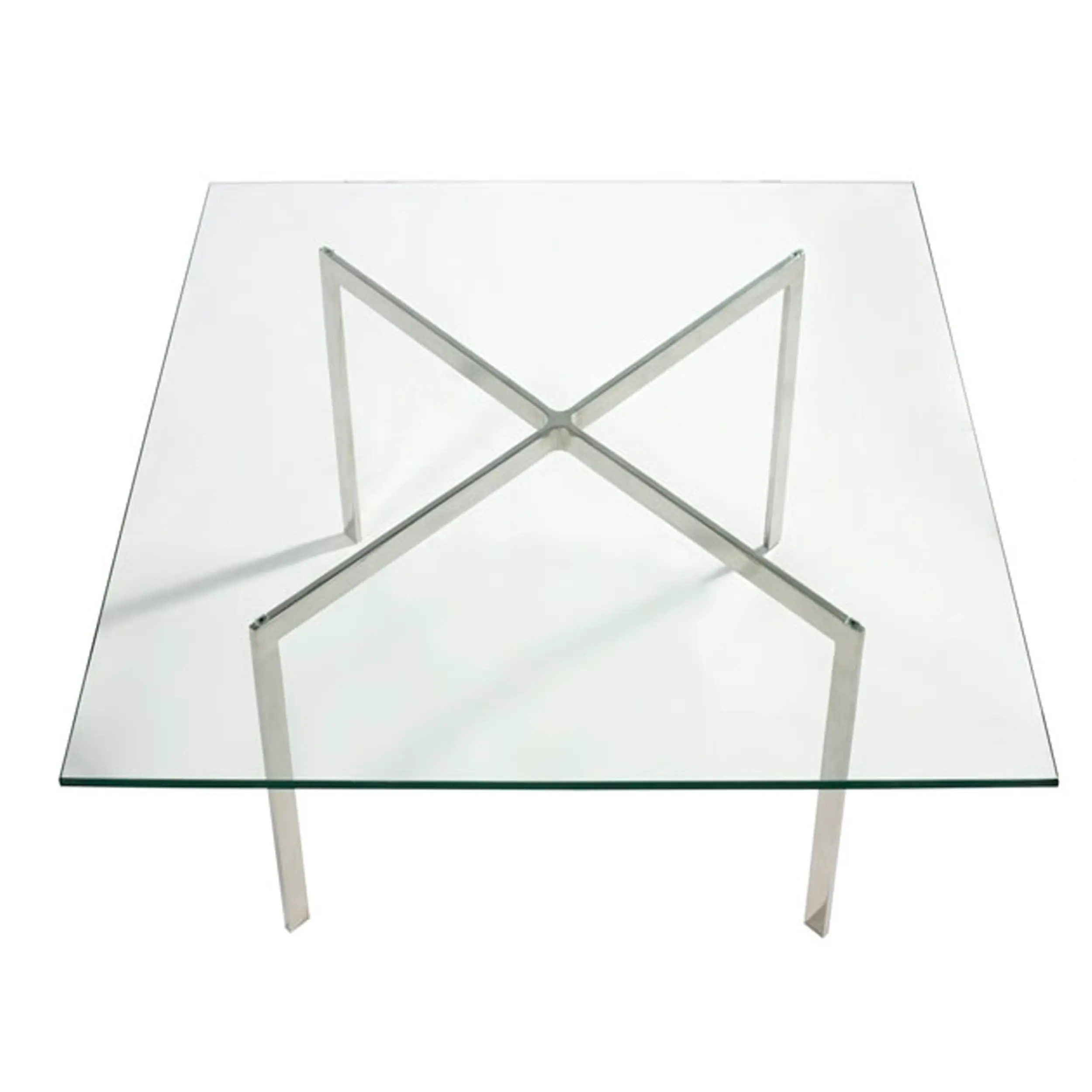 Tavolo Mies Van Der Rohe 100x100cm : Vetro temperato e acciaio inossidabile