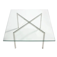 Mies Van Der Rohe Bord 100x100cm : Härdat glas och rostfritt stål
