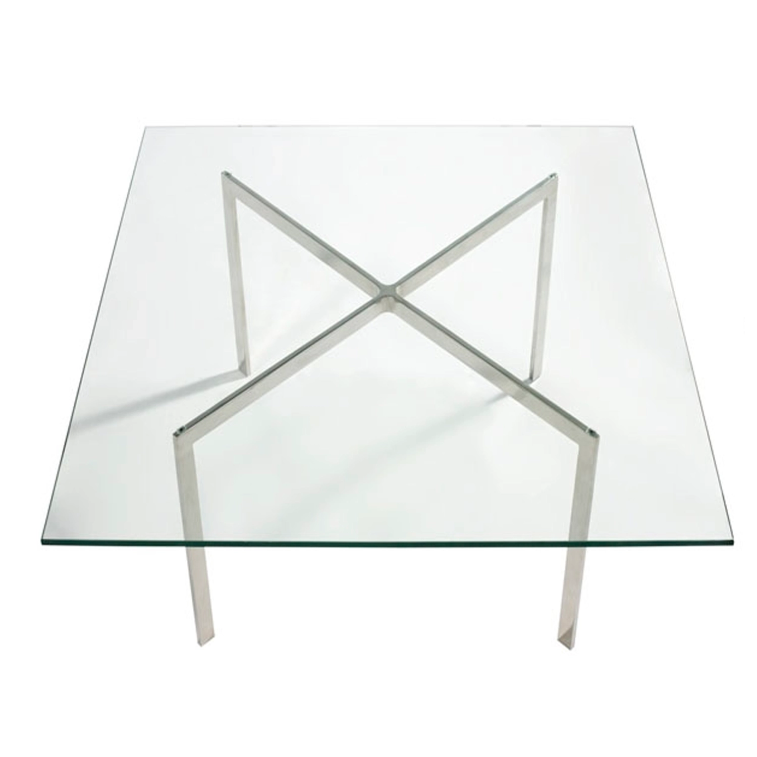 Mies Van Der Rohe Table 100x100cm | Tempered Glass & Stainless Steel