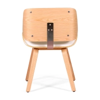 Nordic Plywood Maple Wood Chair with Leatherette Cushion | Style Scandinavian