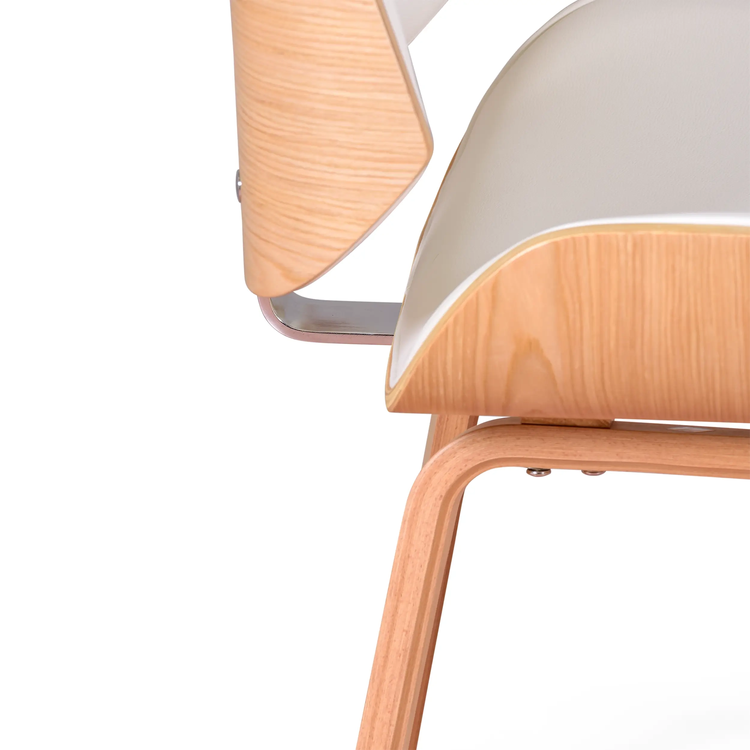 Sedia in legno compensato d'acero Nordic con cuscino in similpelle | Stile Scandinavo