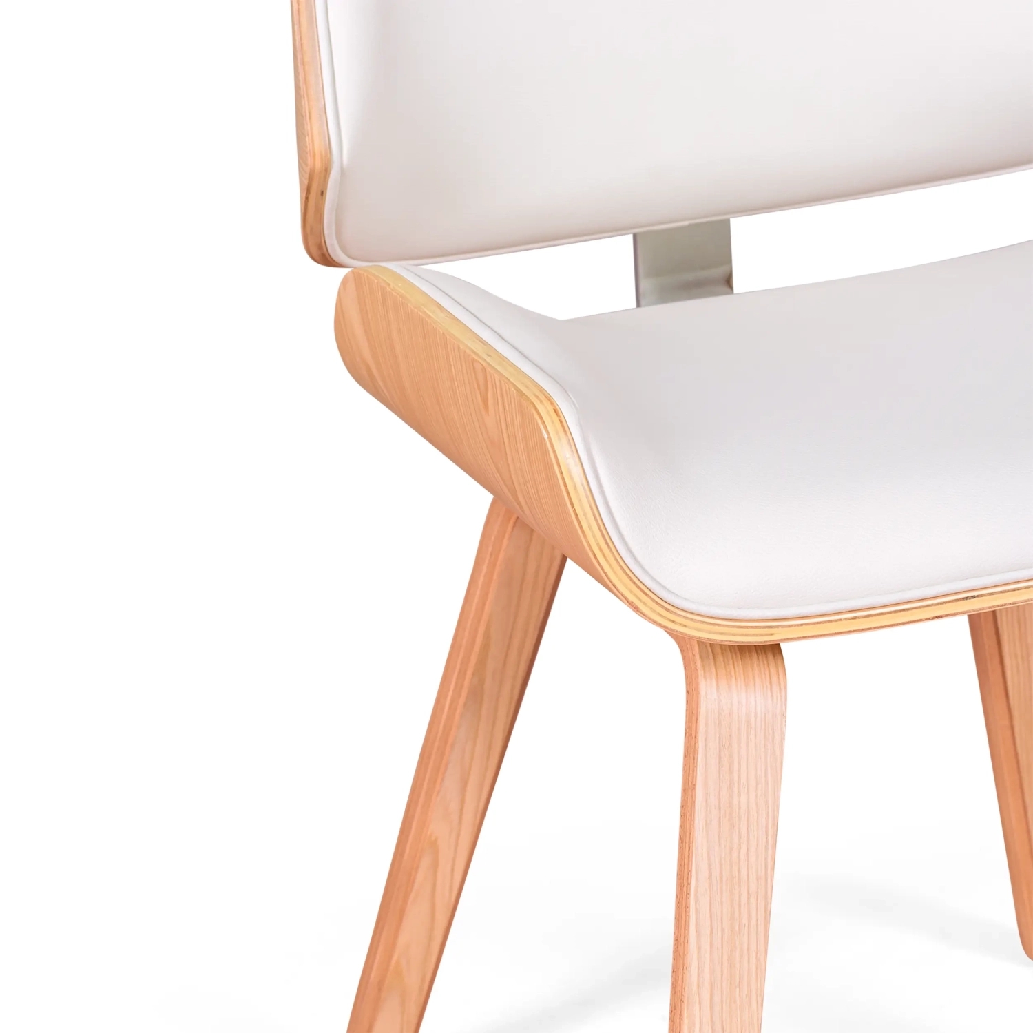 Chaise en bois d'érable contreplaqué Nordic avec coussin en simili cuir | Style Scandinave