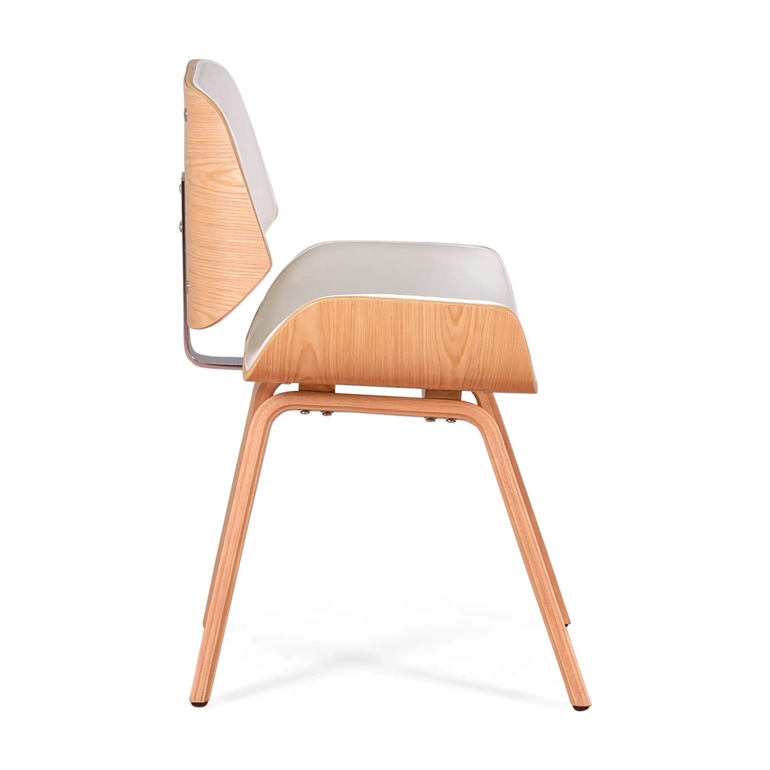 Silla Nordic Plywood en Madera de Arce con Cojín de Polipiel | Estilo Nórdico