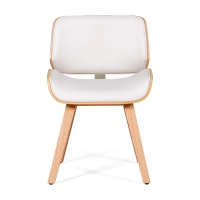 Sedia in legno compensato d'acero Nordic con cuscino in similpelle | Stile Scandinavo