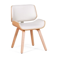 Sedia in legno compensato d'acero Nordic con cuscino in similpelle | Stile Scandinavo