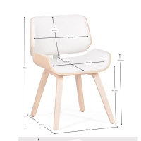 Sedia in legno compensato d'acero Nordic con cuscino in similpelle | Stile Scandinavo