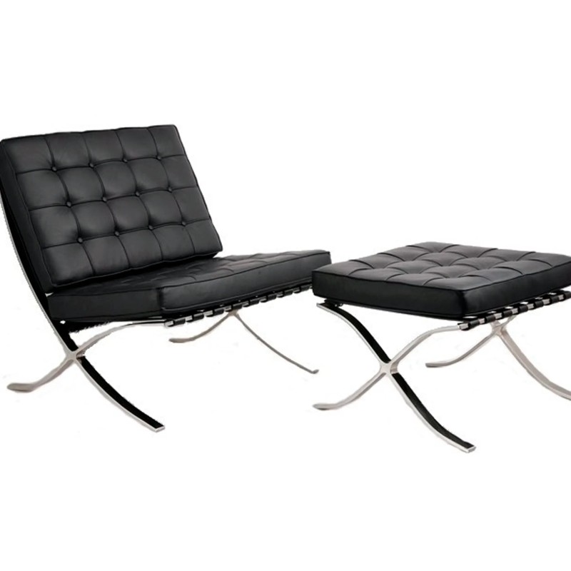 Inspiration Barcelona -tuoli ja keinonahkainen jalkatuki - MuebleDesign