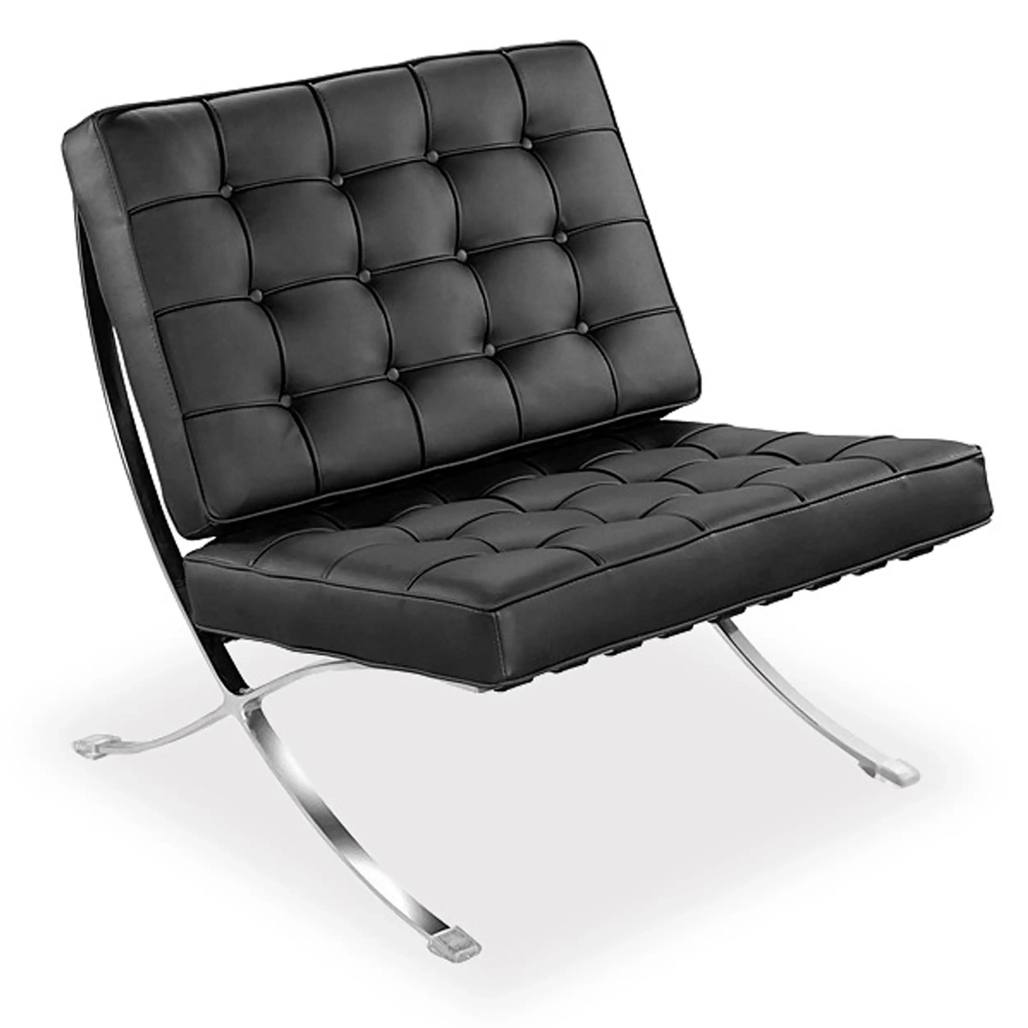 Barcelona Chair mit Ottoman aus Kuntsleder - Design Sessel - Mobelarium