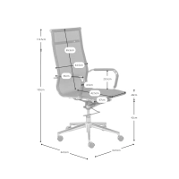 Sedia da ufficio Mesh HB con ruote in rete di fibra - Mobilie Design
