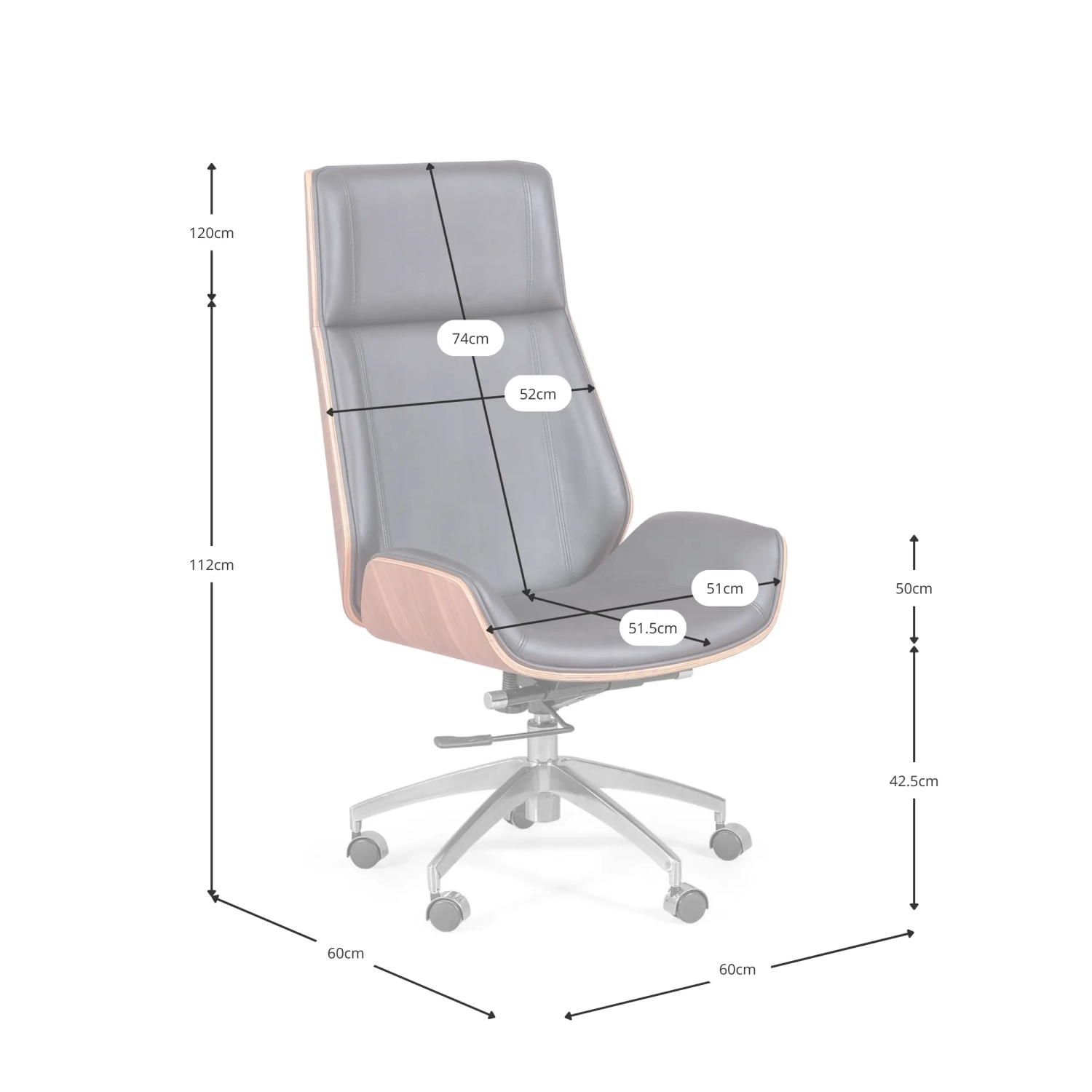 Silla de oficina nórdica - Sillas de oficina de cuero - Mobiliario de diseño