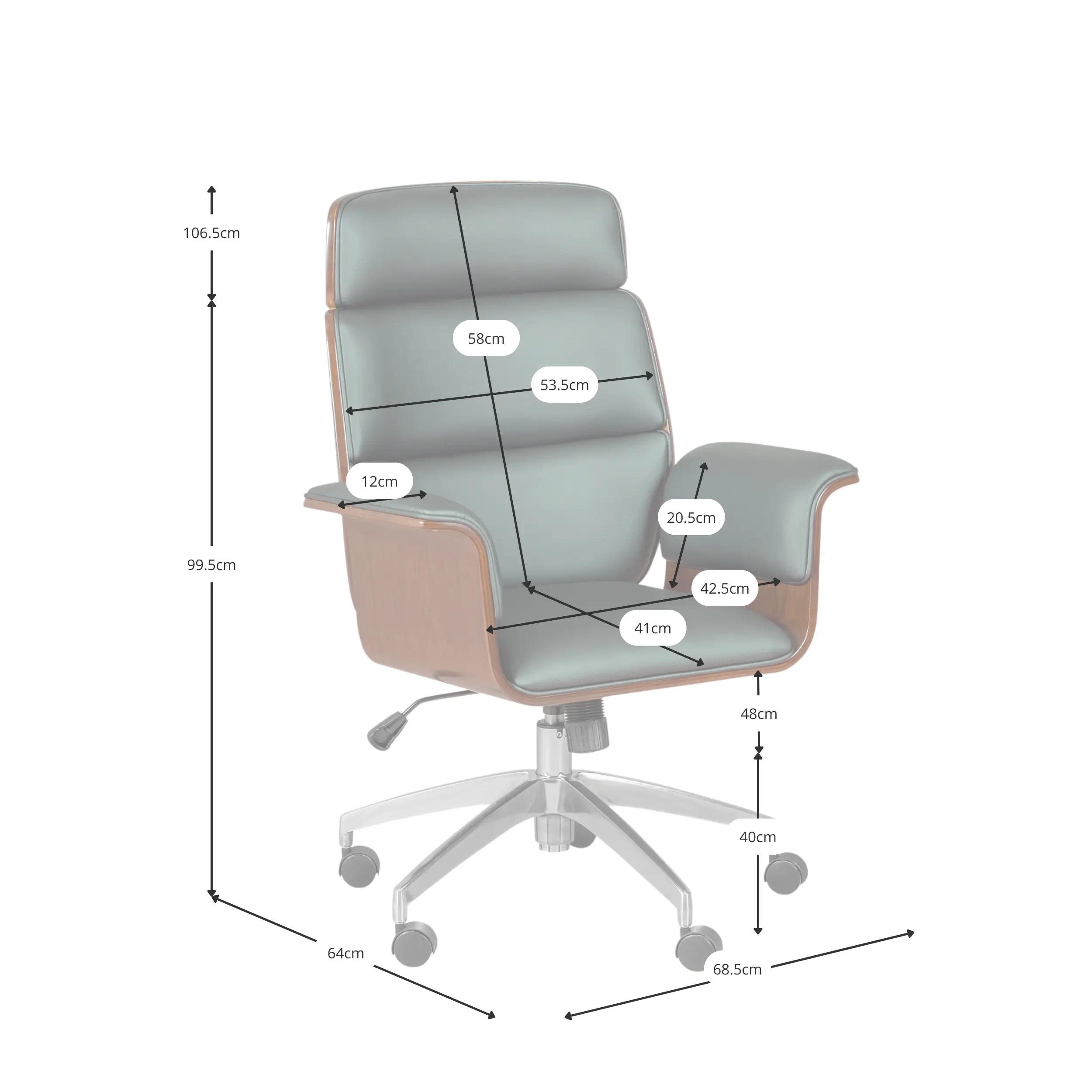 Sedia da ufficio Nordic Executive - Sedie da ufficio-Mobilie Design