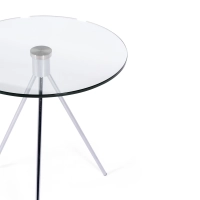 Mesa auxiliar Piccola | Cristal templado y acero cromado