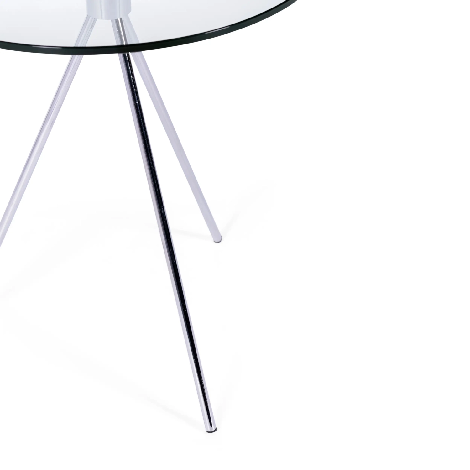 Mesa auxiliar Piccola | Cristal templado y acero cromado