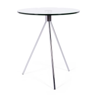 Mesa auxiliar Piccola | Cristal templado y acero cromado