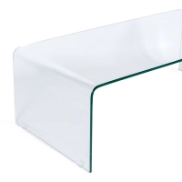 Tavolino Coffee Ice : vetro temperato trasparente da 12 mm