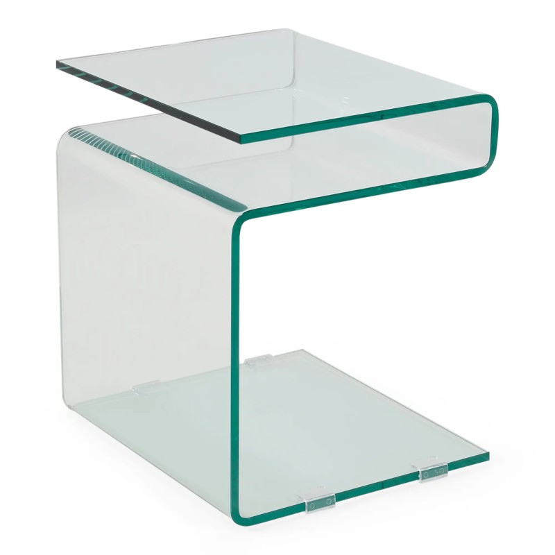 Zimowy stolik boczny: stolik boczny i stolik kawowy z hartowanego szkła
