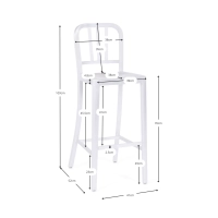 Replica dello sgabello in alluminio dell'Esercito della Marina - design industriale iconico