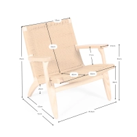 Poltrona Catani CH25 | Design scandinavo in frassino e corda naturale