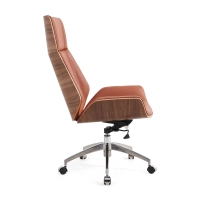 Silla de oficina nórdica - Sillas de oficina de cuero - Mobiliario de diseño