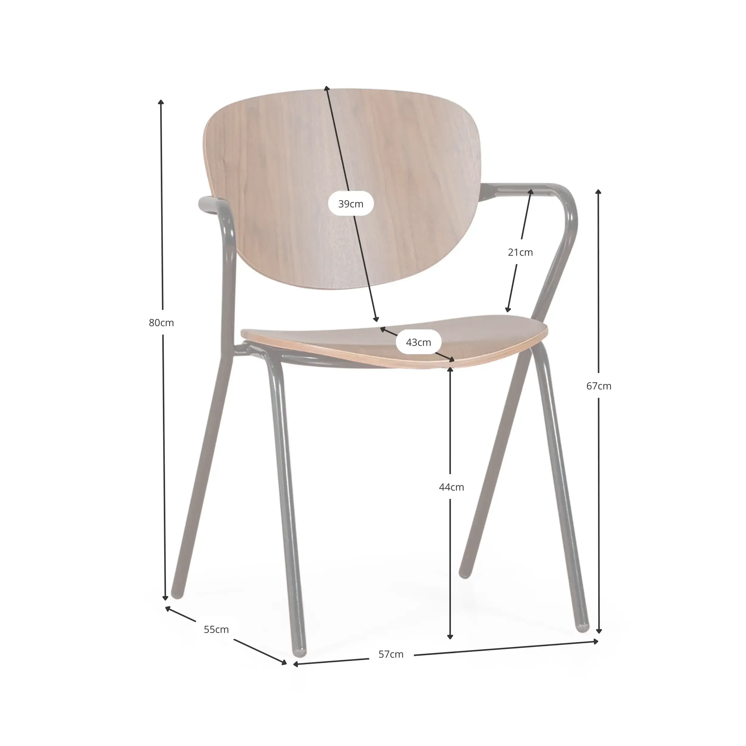 Sedia industriale Alpha in legno di noce - Sedie in legno - - Sedie - Industriale - Sedie Mobilie Design