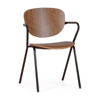 Industrial chair Alpha in walnut wood - Wooden chairs - Mueble Design