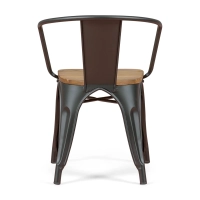 Bistro Arms Wood Chair | Teollinen tuoli käsinojilla ja puisella istuimella