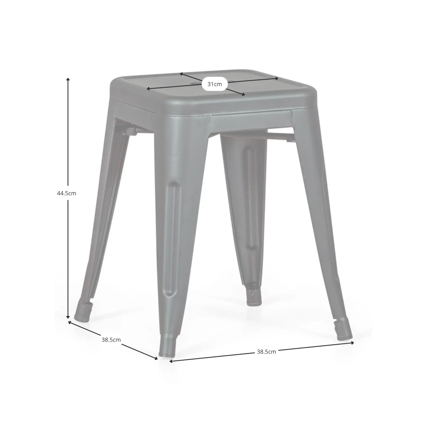 Taboret industrialny Bistro 45CM Matt - Industrialne krzesła i taborety