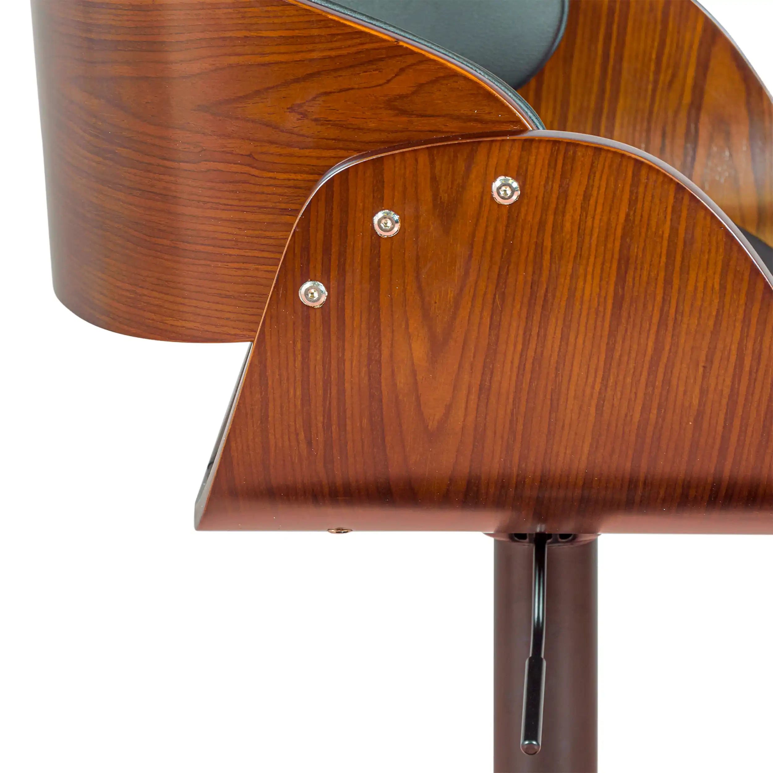 Sgabello Burrow Noce di sollevamento - Cuscino in similpelle nera - Stile Scandinavo