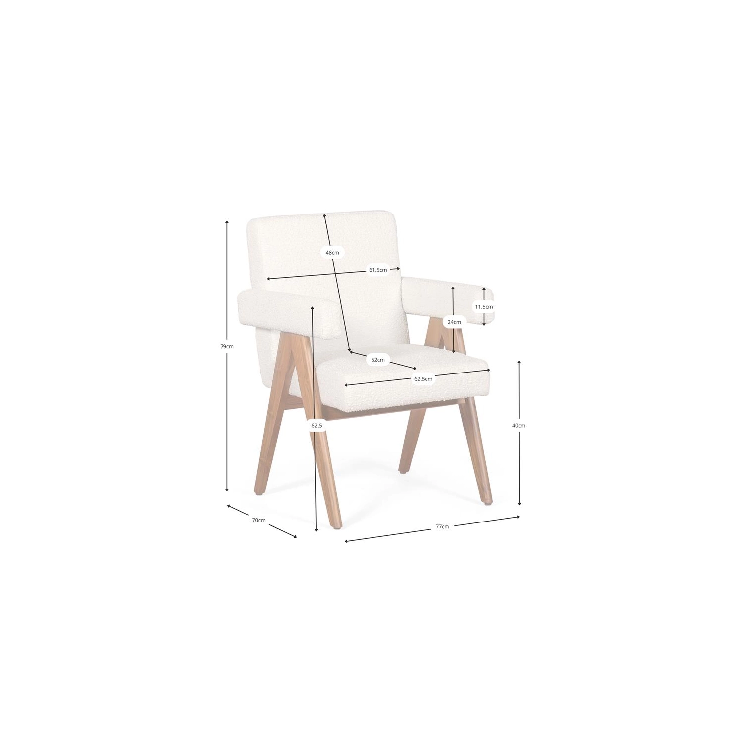 Stuhl Compass - Vintage Retro Design aus Teakholz - Mobelarium