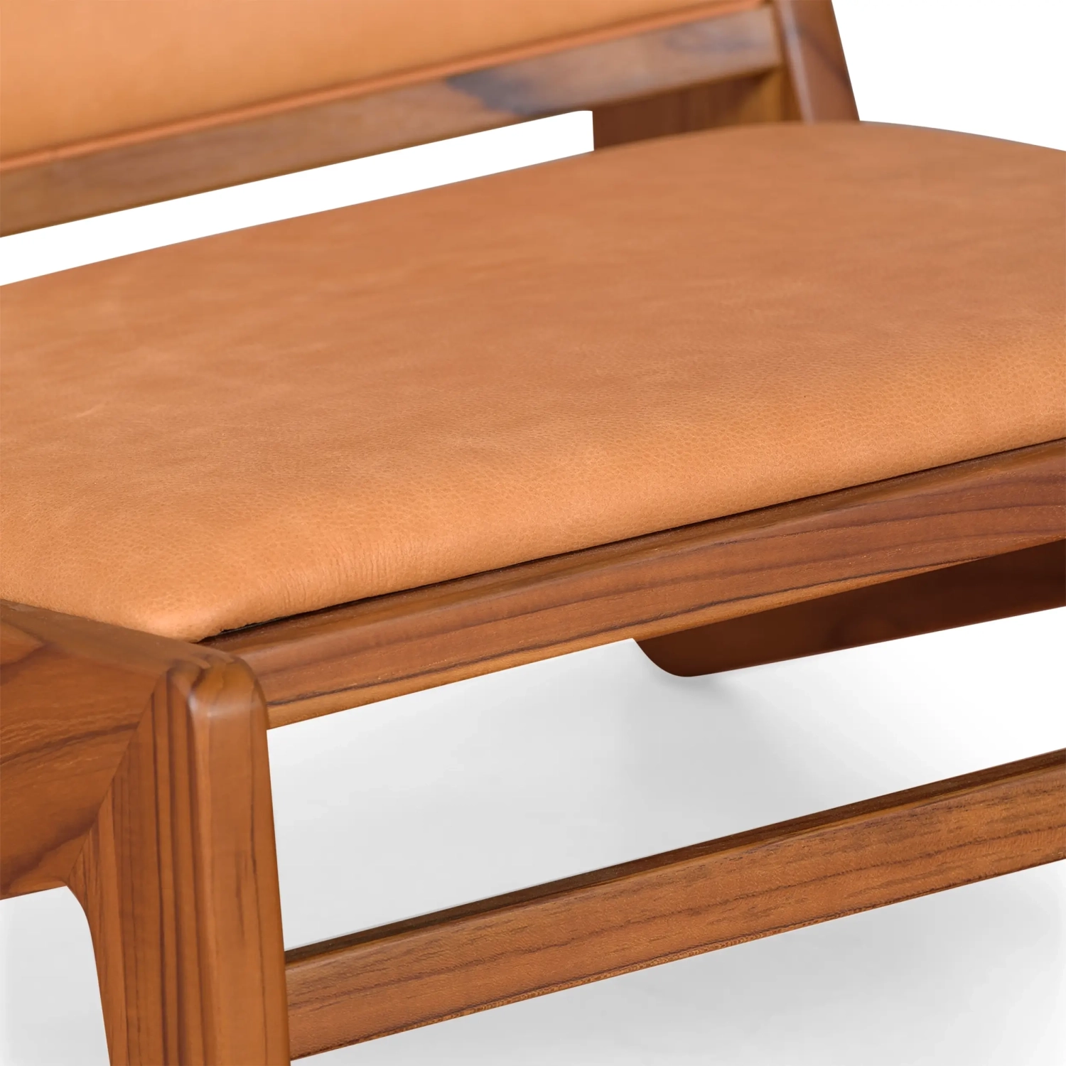 Lounge-Sessel Compass gepolstert in Holz und Leder - Mobelarium