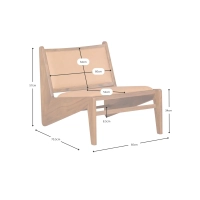 Cadeirão Compass estofado em madeira e couro - Mueble Design