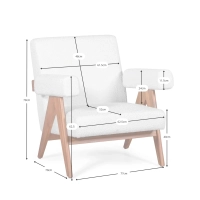 Křeslo Confort lounge Compass ze dřeva a boucle - Mobelarium