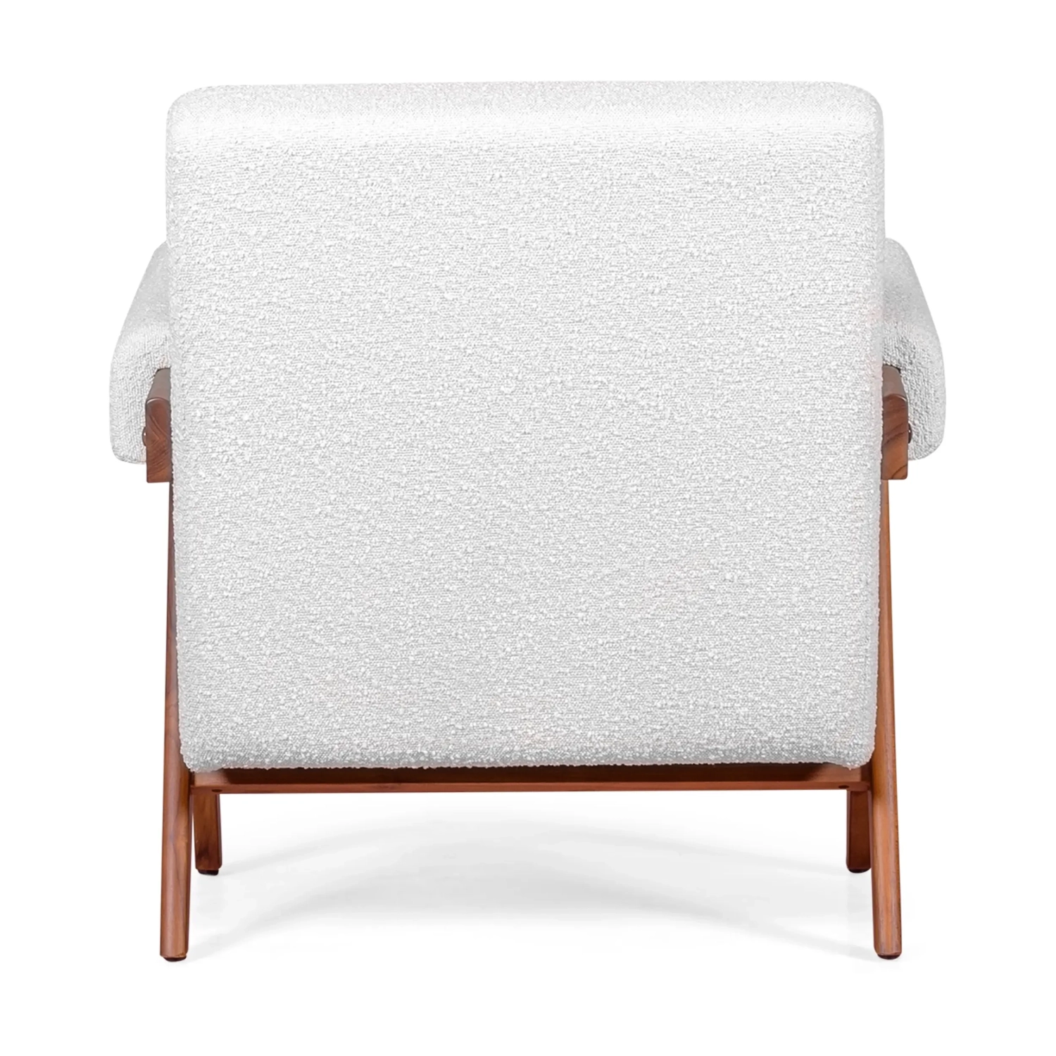 Confort lounge armchair Compass in wood and boucle - Mueble Design