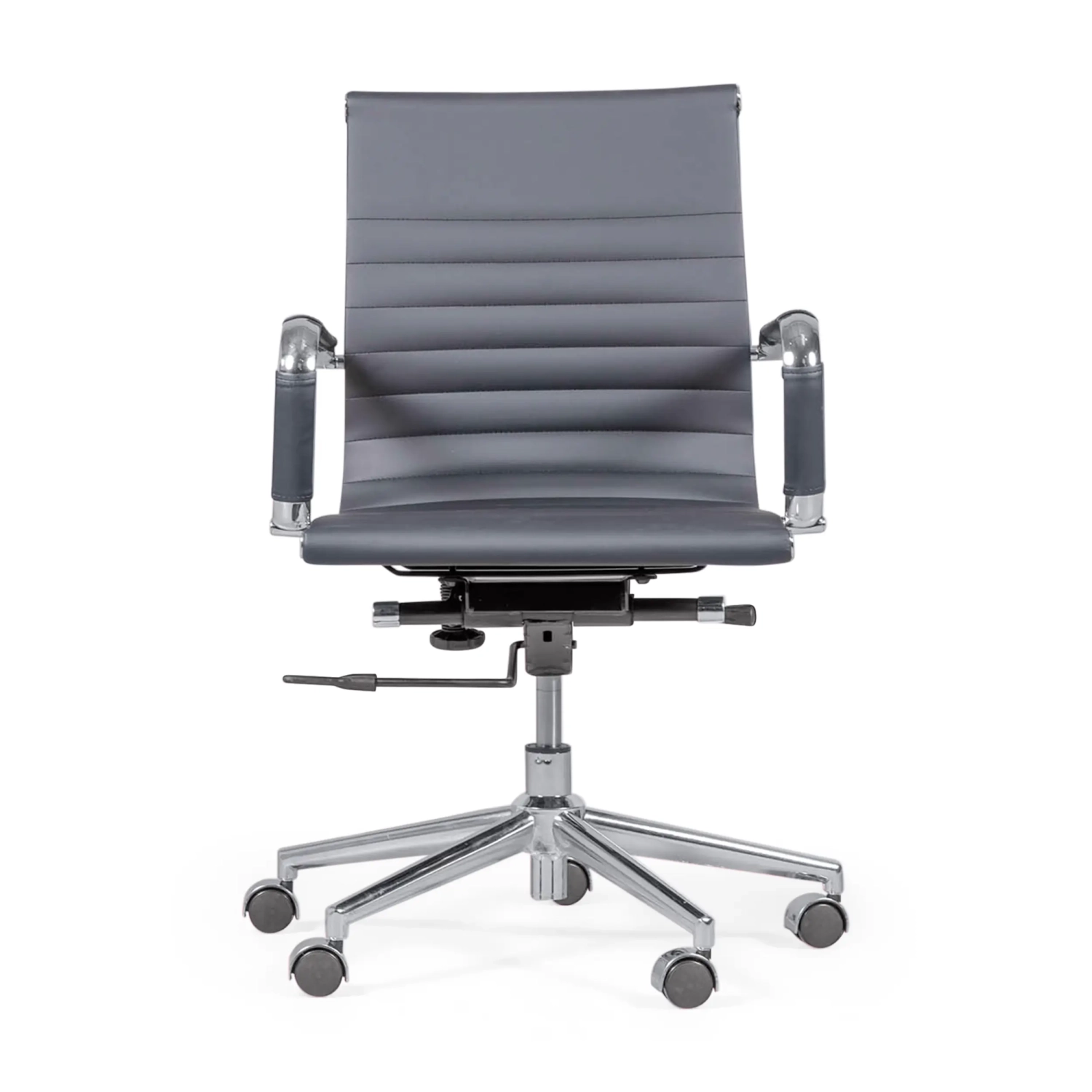 Silla de oficina Task respaldo bajo | Diseño moderno en polipiel y acero cromado
