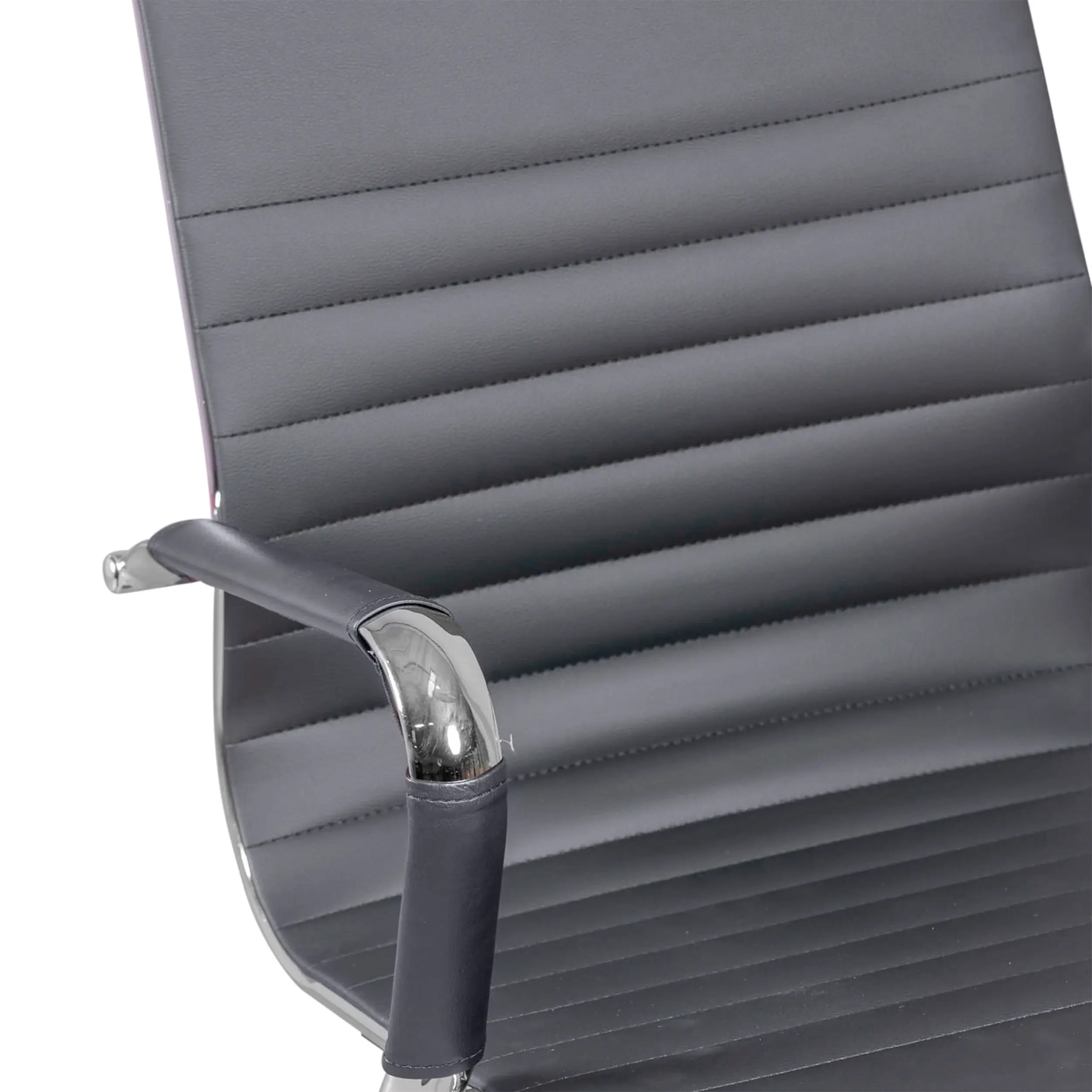 Sedia operativa per ufficio con schienale basso | Design moderno in similpelle e acciaio cromato